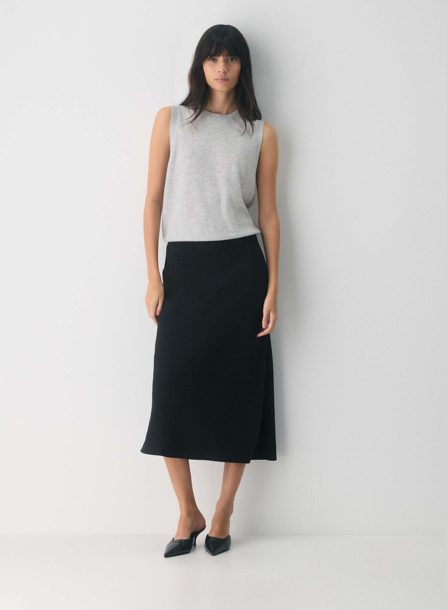 gilet in maglia monogramma bare cashmere heather chrome