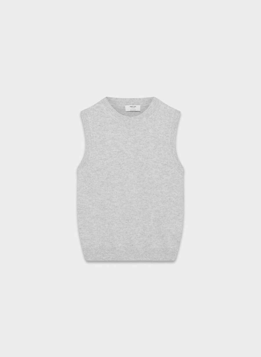 gilet in maglia monogramma bare cashmere heather chrome