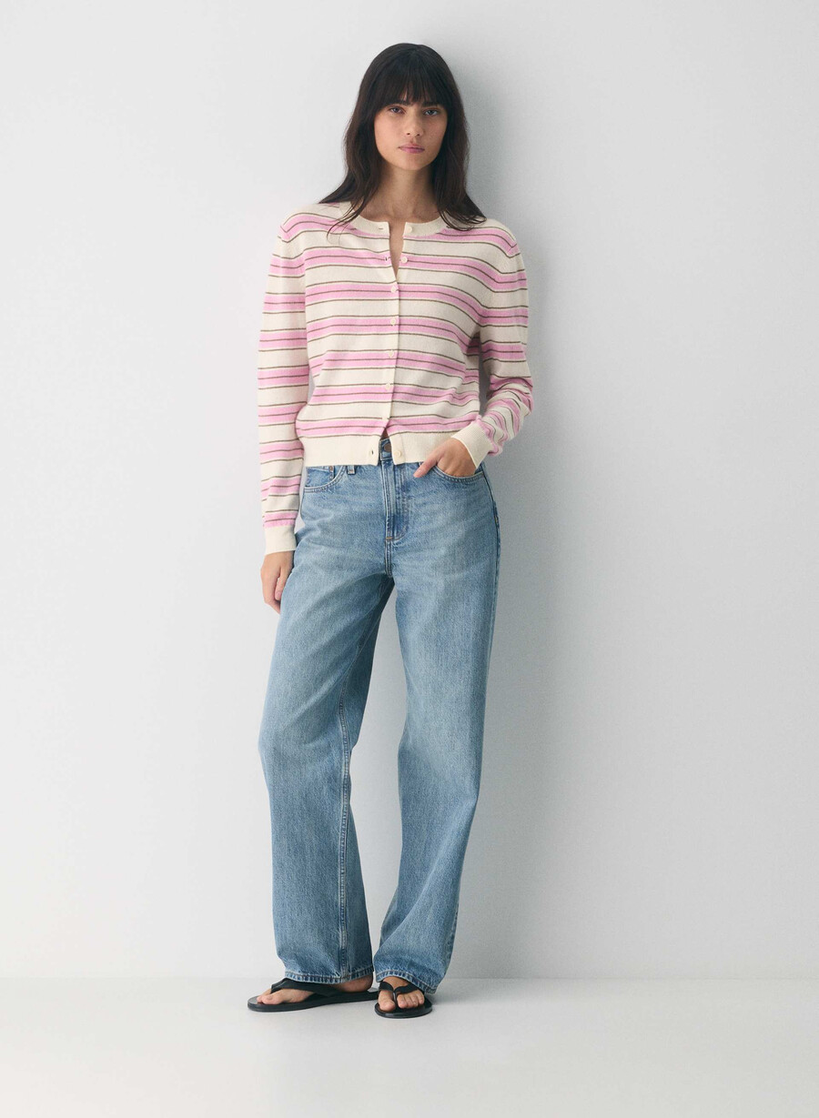 cardigan bare cashmere exemplar lght brch jlybn pnk