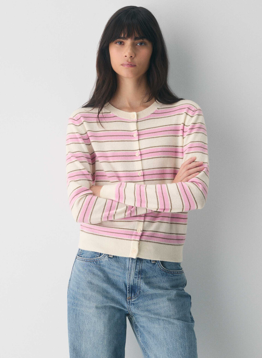 cardigan bare cashmere exemplar lght brch jlybn pnk