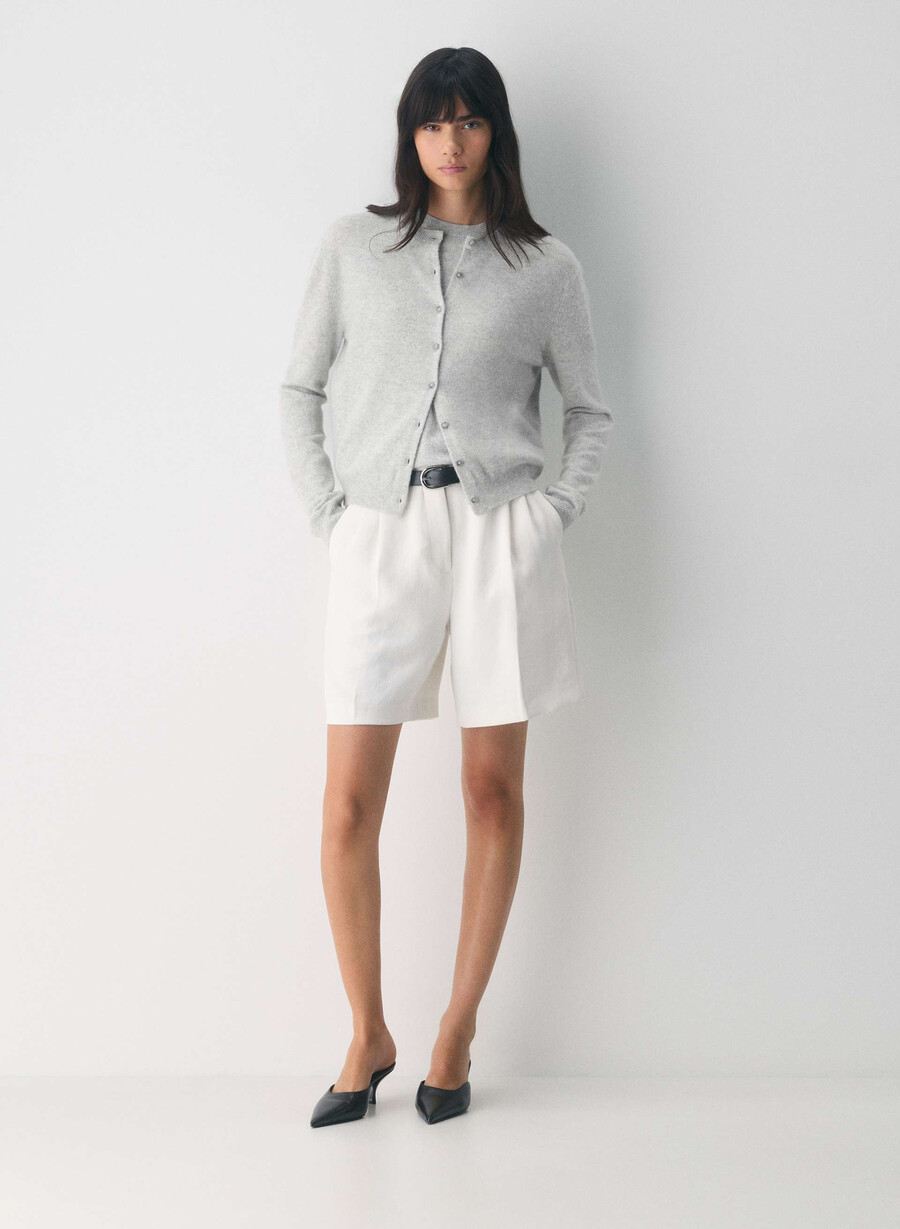 cardigan bare cashmere exemplar heather chrome