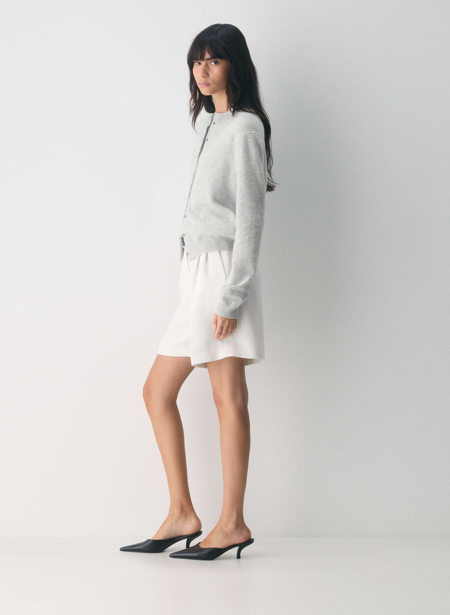 cardigan bare cashmere exemplar heather chrome