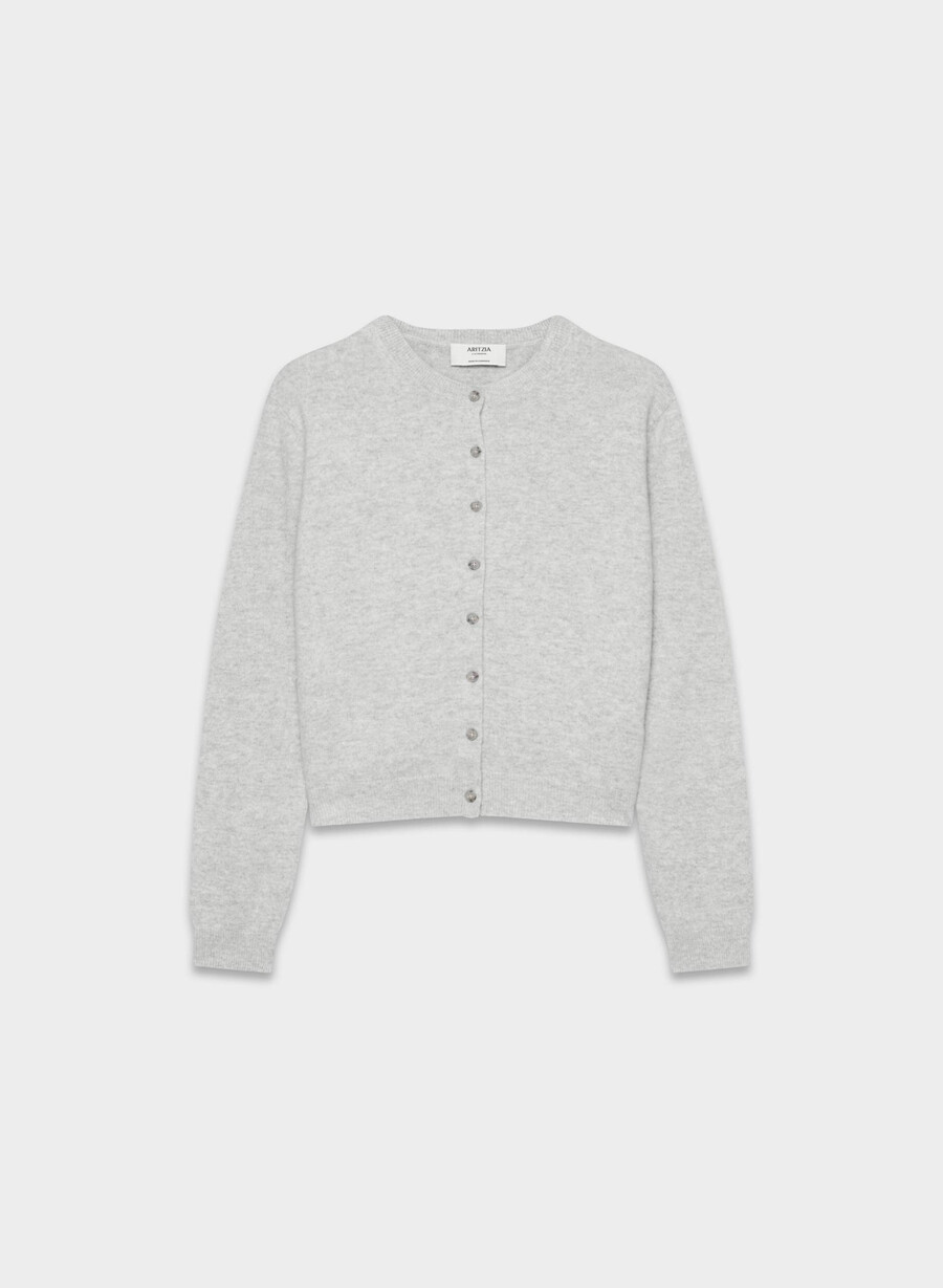 cardigan bare cashmere exemplar heather chrome