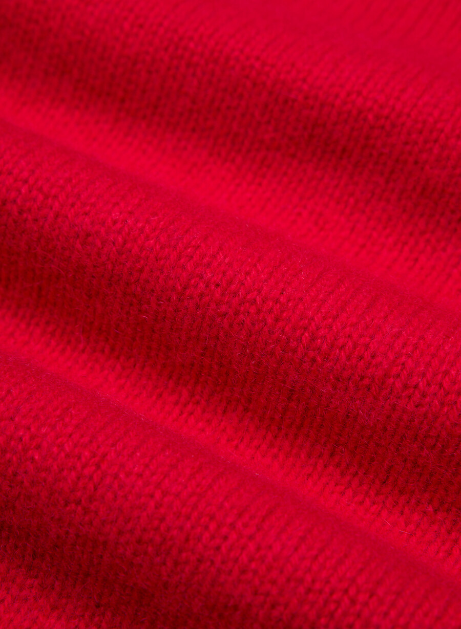 maglione oversize in cashmere con scollo a v colore rosso lampeggiante