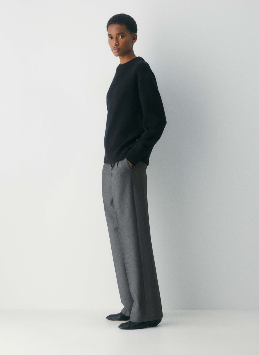 maglione oversize in cashmere felpato nero