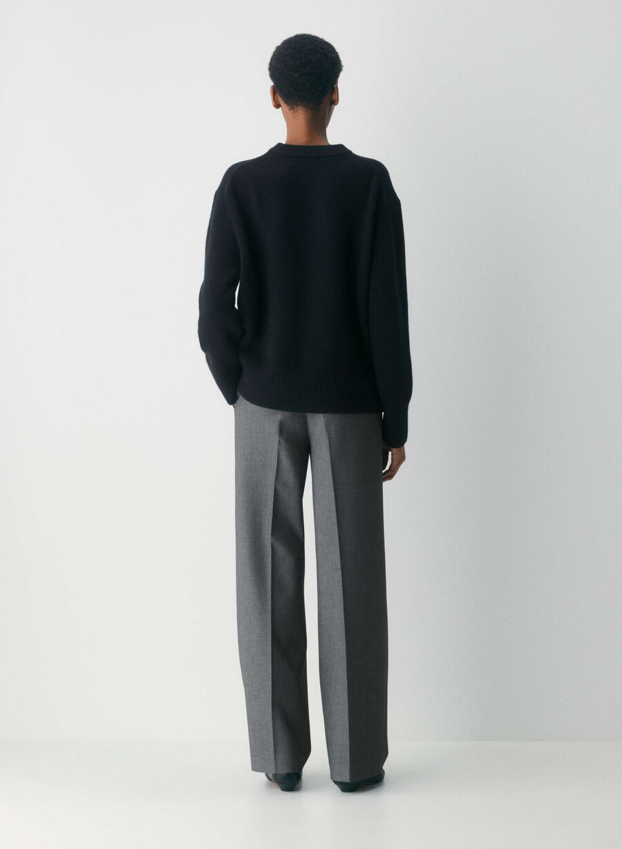 maglione oversize in cashmere felpato nero