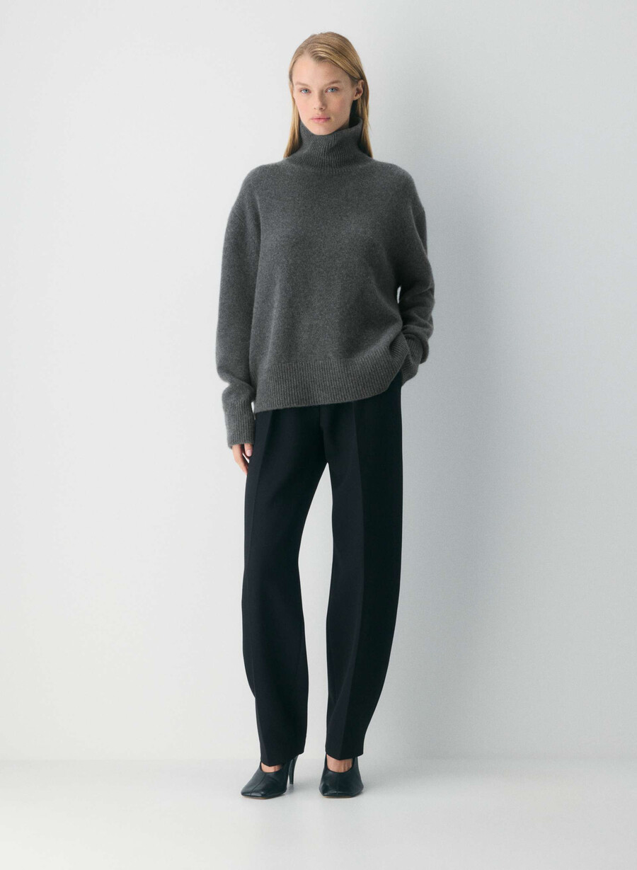 dolcevita oversize in cashmere felpato heather charcoal