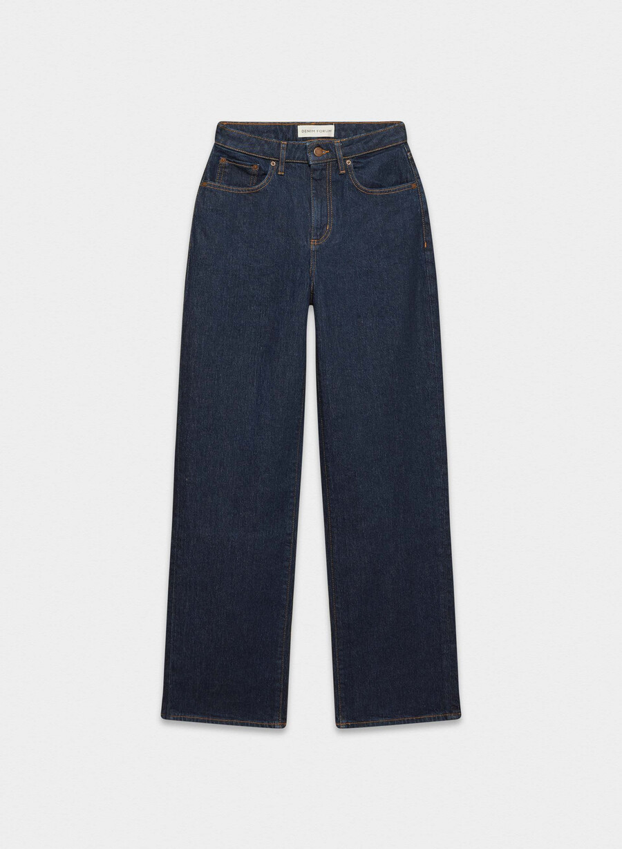 denim forum remy curve-fit hi-rise wide jean no-stress blu scuro