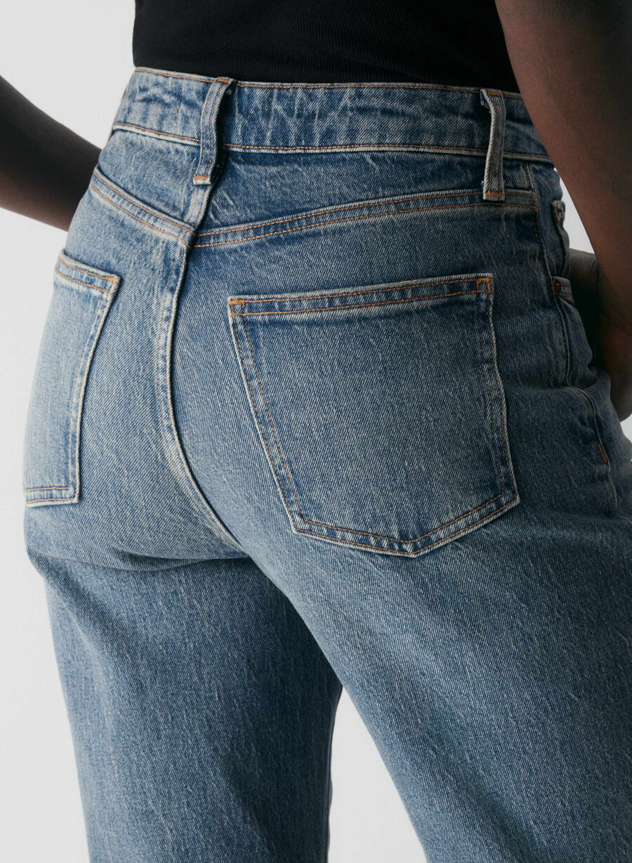 denim forum remy curve-fit hi-rise wide jean vintage blu medio