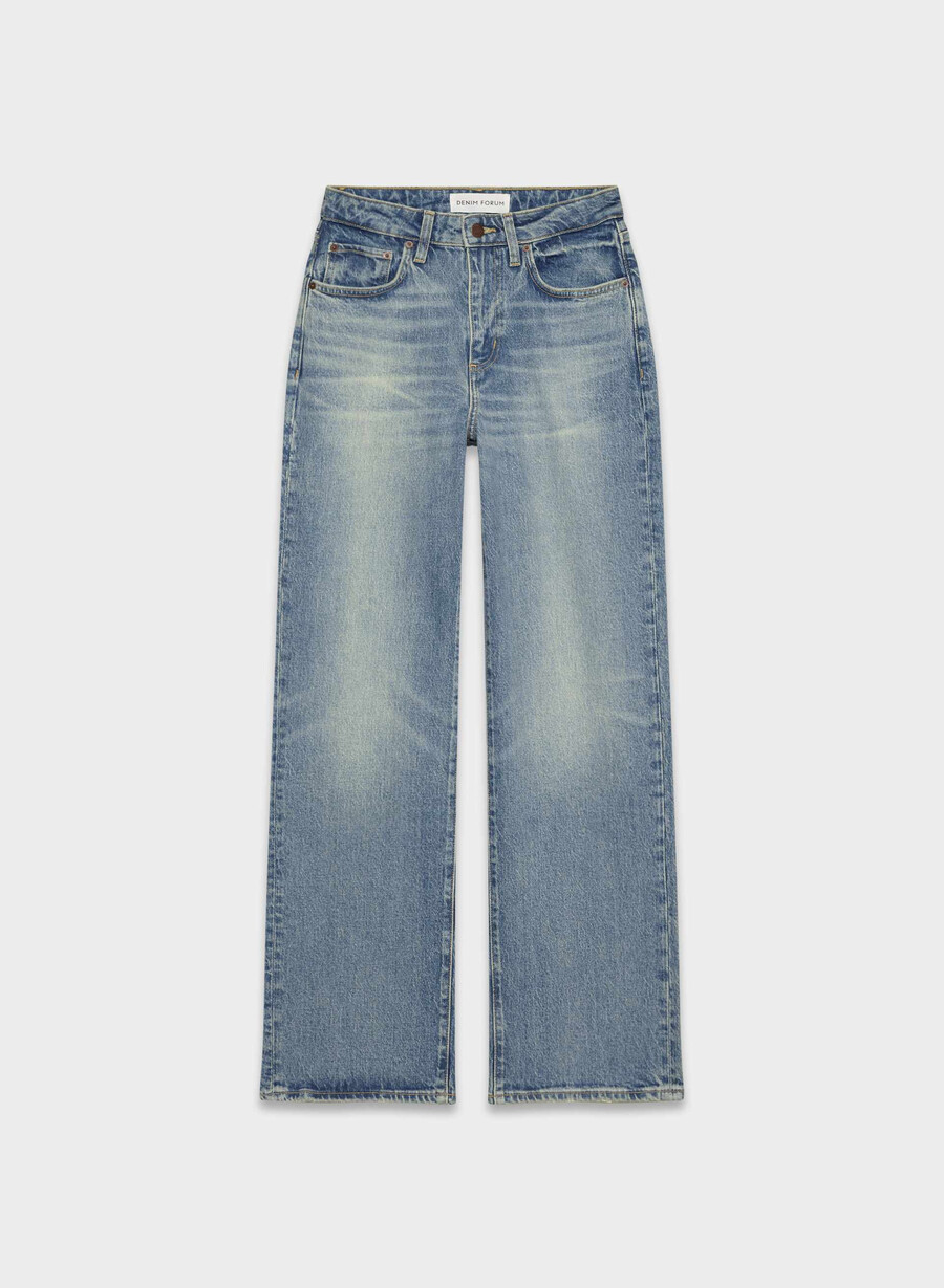 denim forum remy curve-fit hi-rise wide jean vintage blu medio
