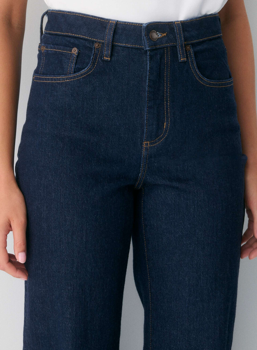 denim forum remy curve-fit hi-rise wide jean vintage blu scuro