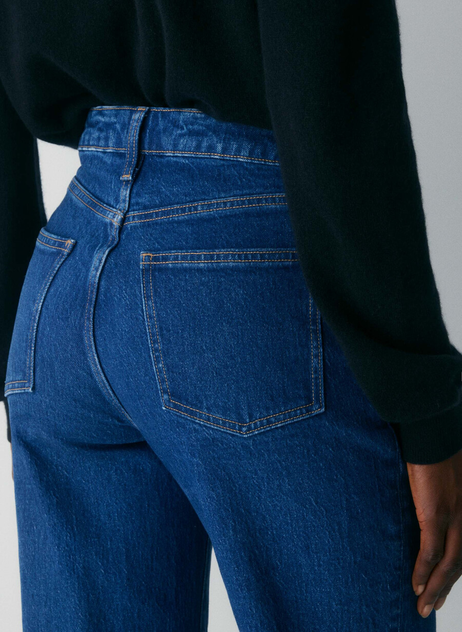 denim forum remy curve-fit hi-rise wide jean blu medio vero