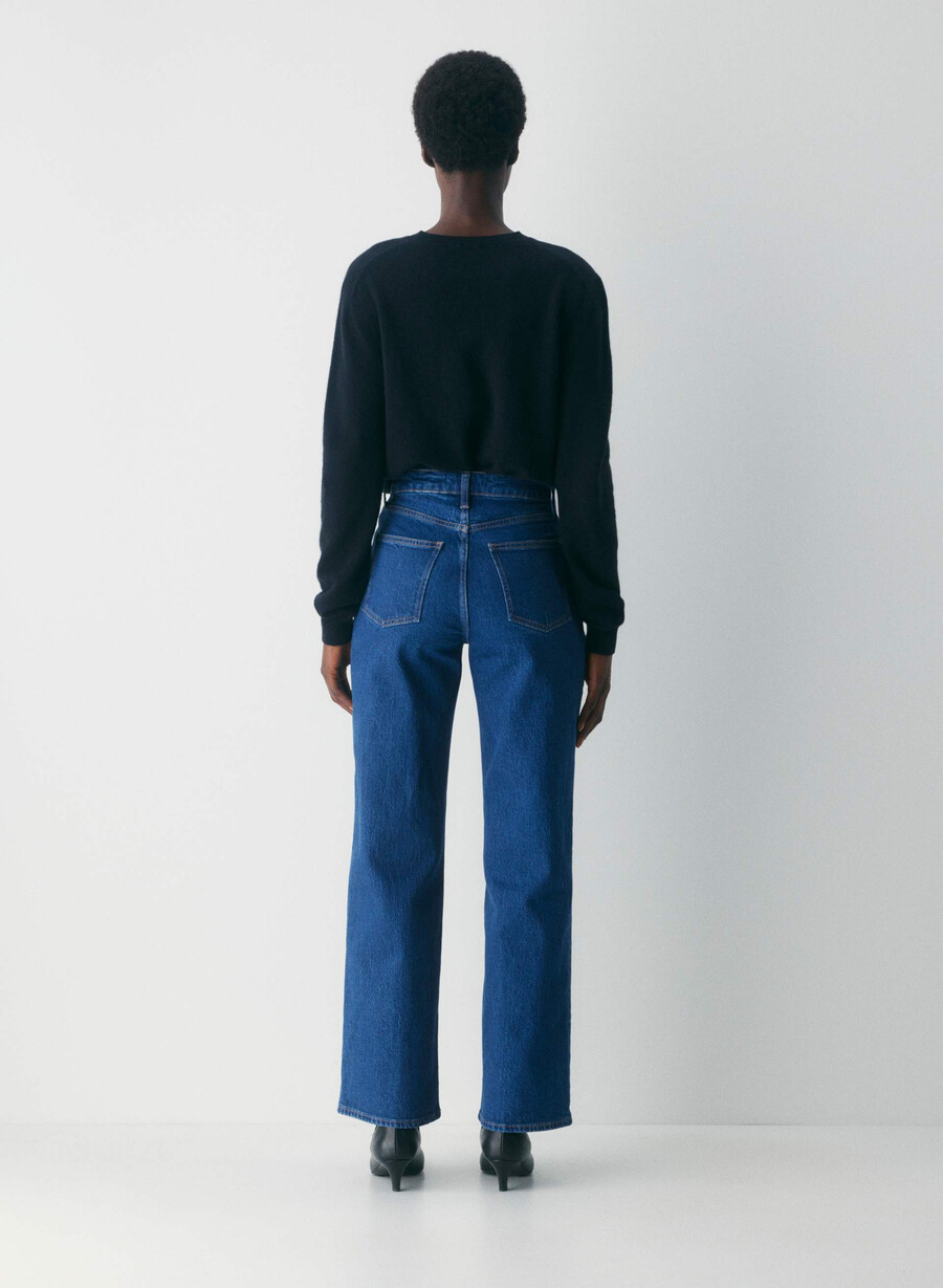 denim forum remy curve-fit hi-rise wide jean blu medio vero