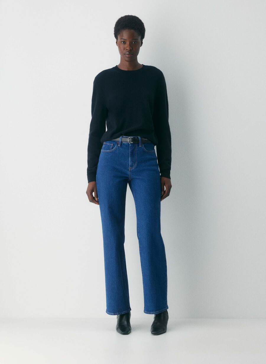 denim forum remy curve-fit hi-rise wide jean blu medio vero