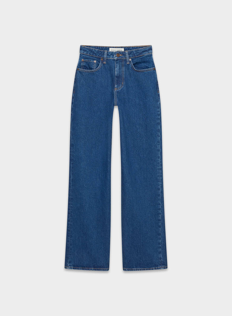 denim forum remy curve-fit hi-rise wide jean blu medio vero