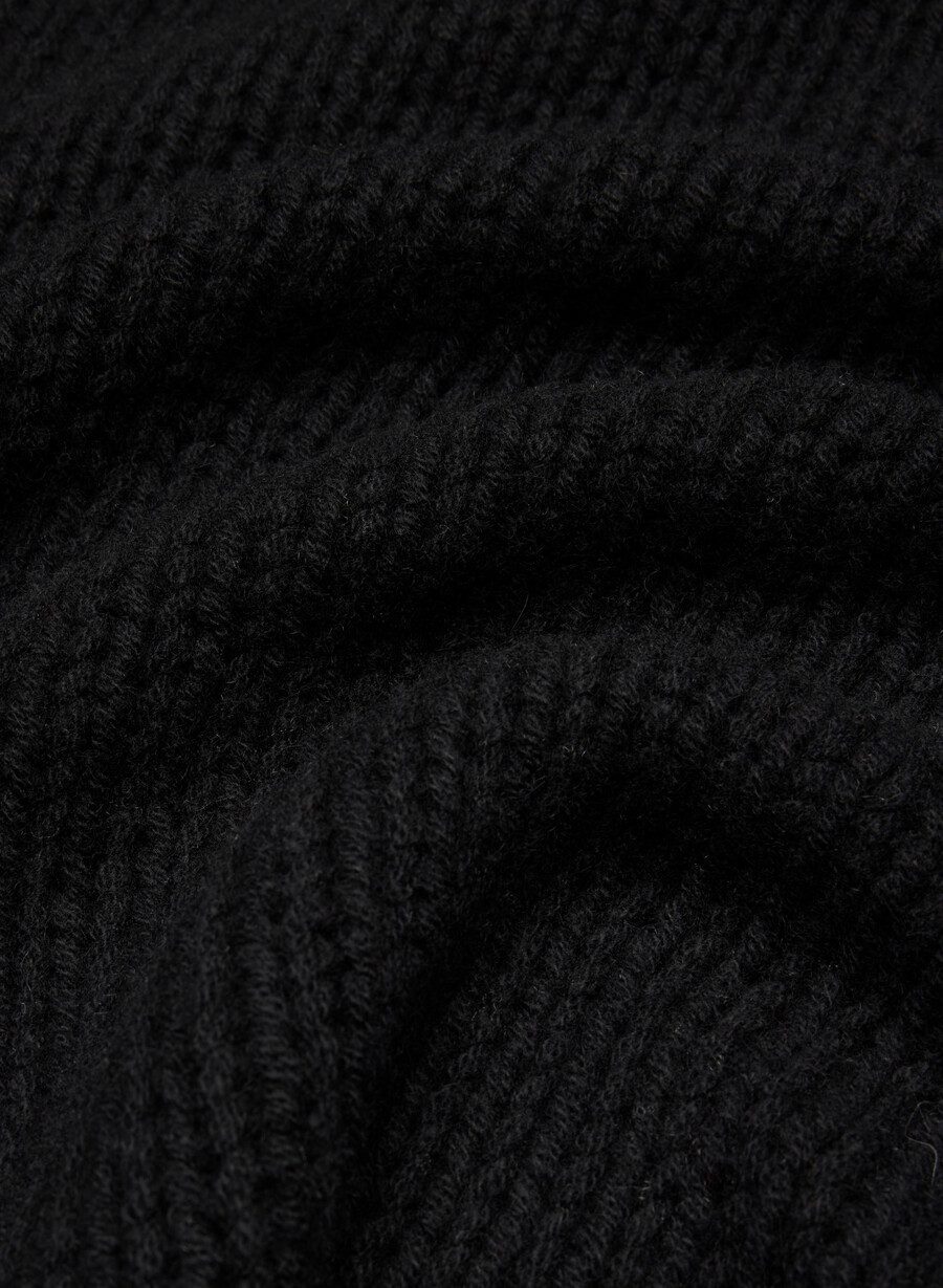 maglione oversize in cashmere e rete nero