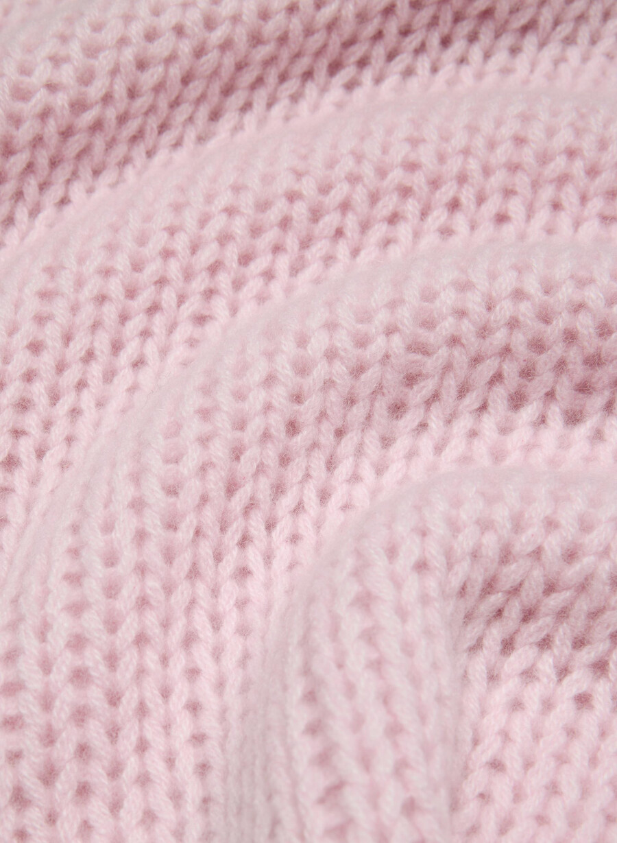 maglione oversize in maglia di cashmere rosa antico