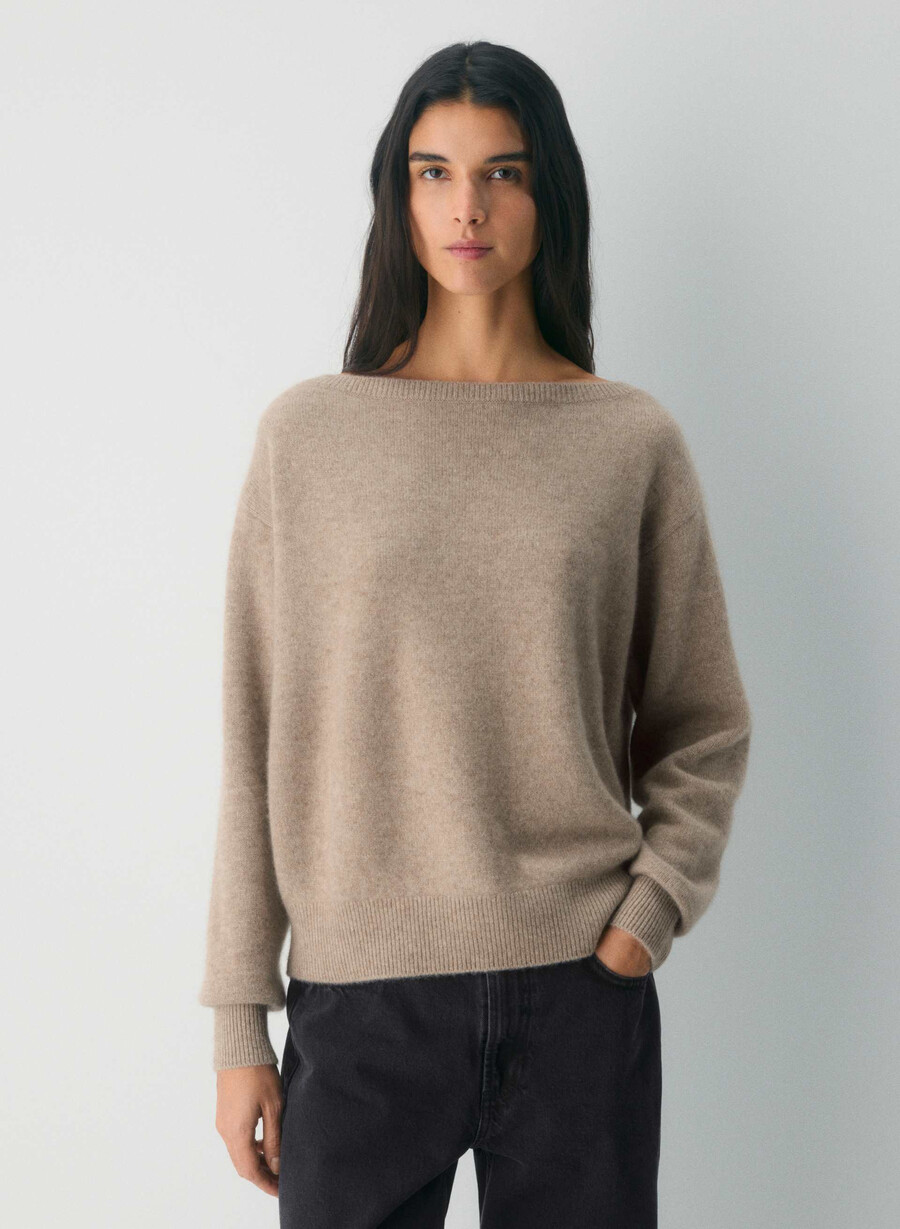 maglione essential cashmere nuance non tinto hthr nmd taupe
