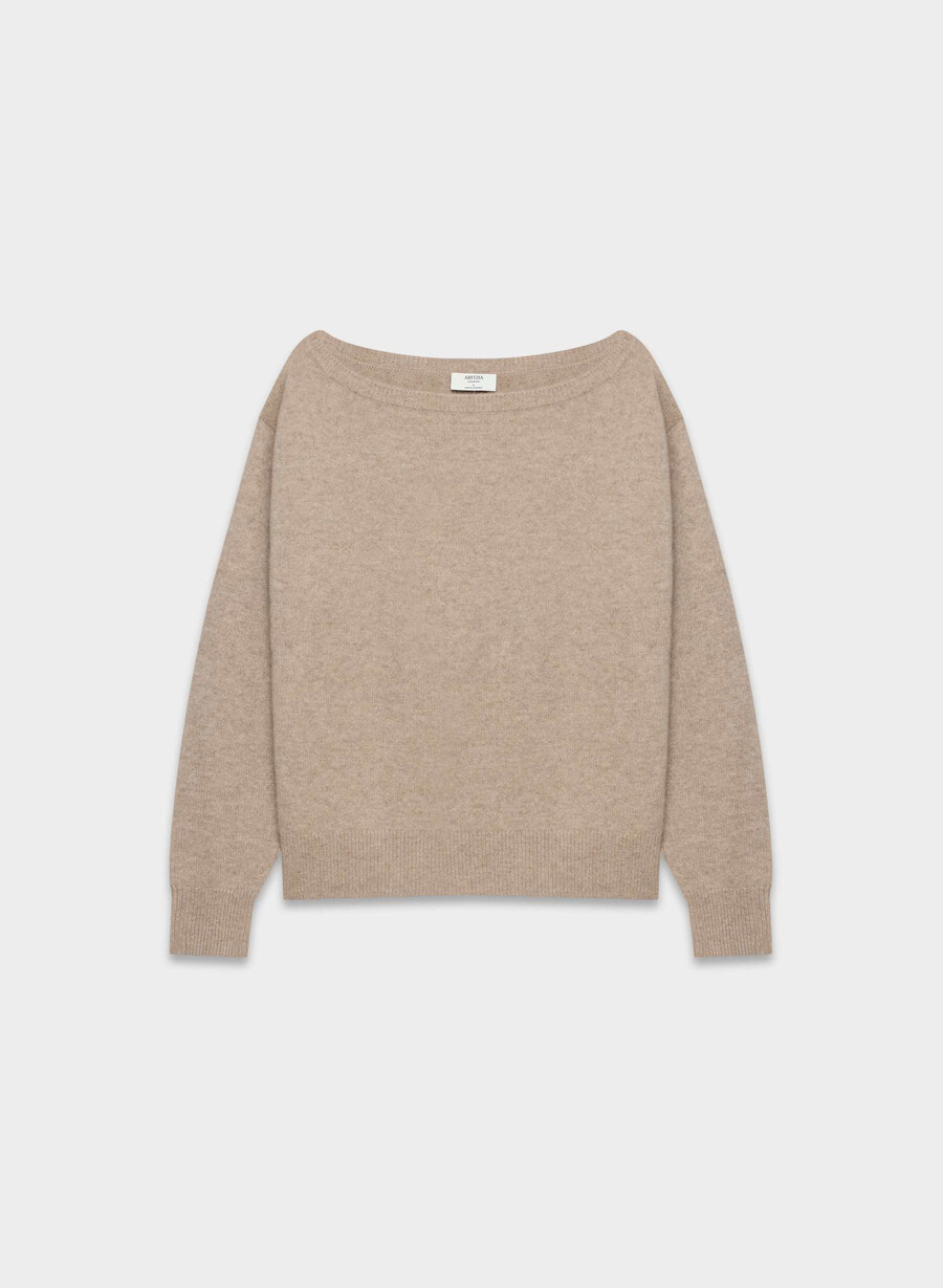 maglione essential cashmere nuance non tinto hthr nmd taupe