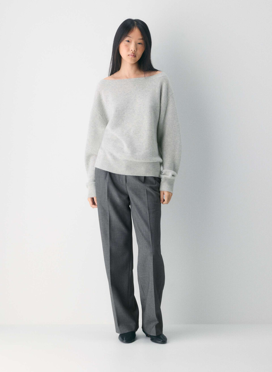 maglione essential cashmere nuance heather chrome
