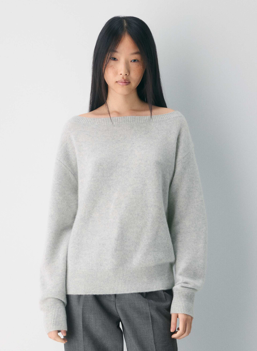 maglione essential cashmere nuance heather chrome