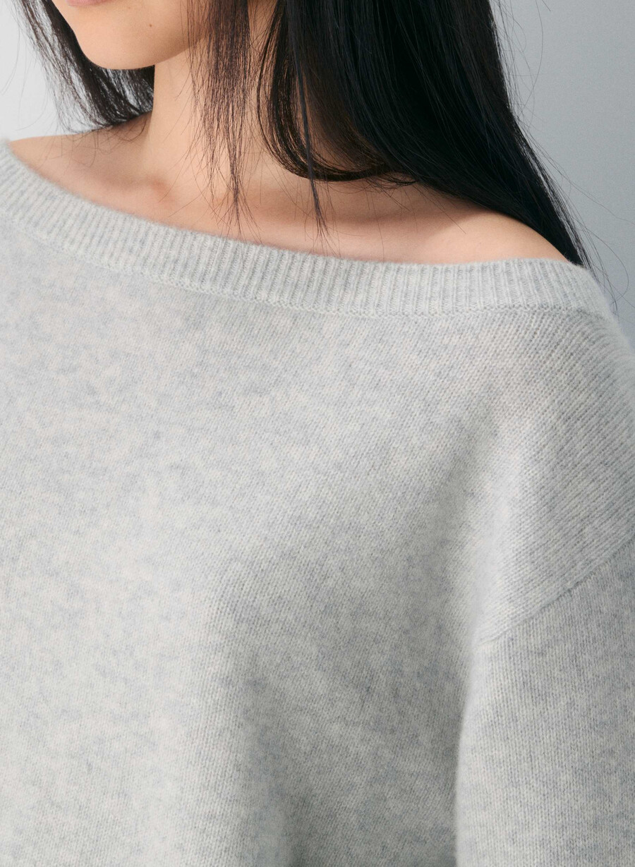 maglione essential cashmere nuance heather chrome
