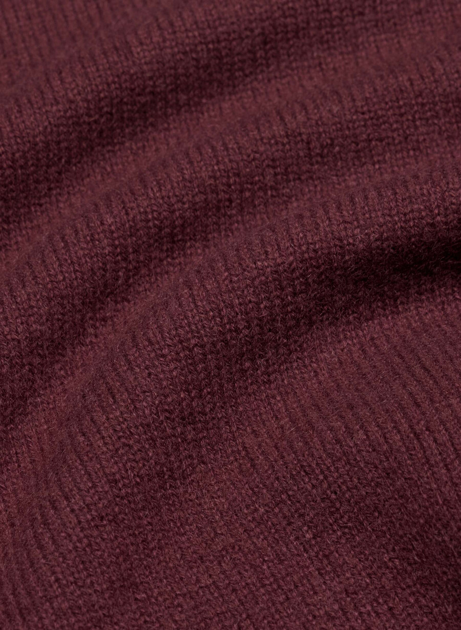 maglione a collo alto in cashmere sumac burgundy