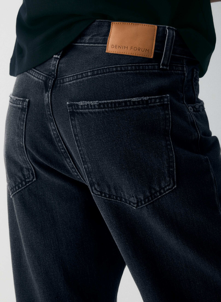 denim forum jeans larghi a vita alta marlo anni 90 eyeliner nero
