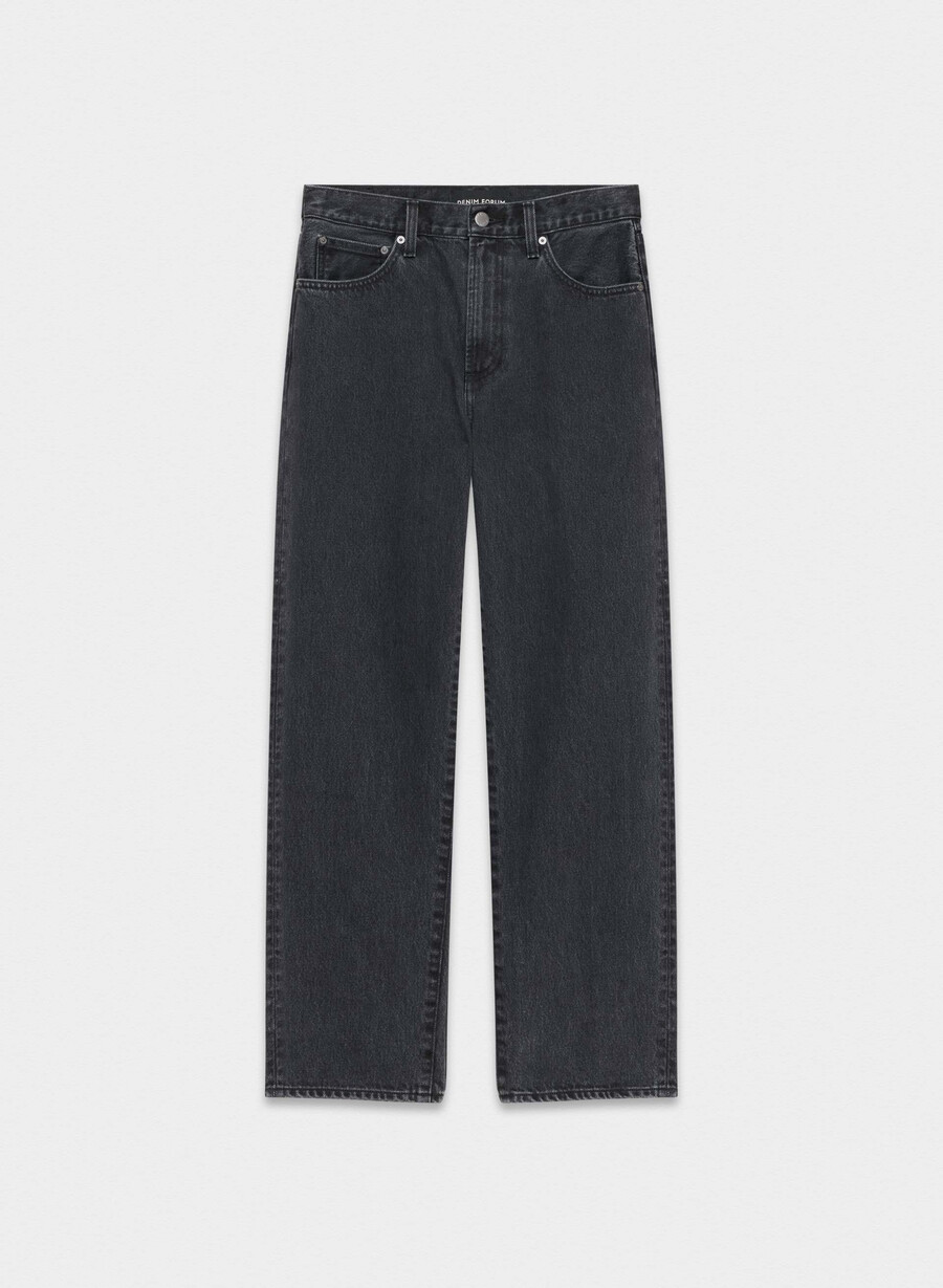 denim forum jeans larghi a vita alta marlo anni 90 eyeliner nero