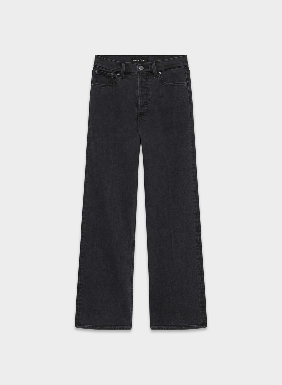 denim forum the arlo hi-rise straight jean eyeliner nero