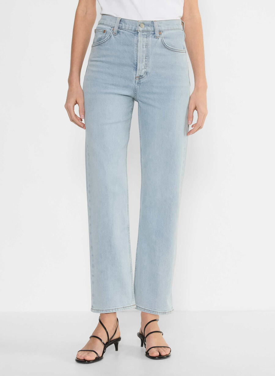 denim forum the arlo hi-rise straight jean 15 yrs brl thr bleu