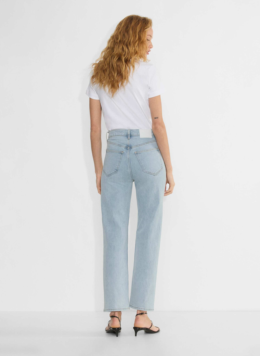 denim forum the arlo hi-rise straight jean 15 yrs brl thr bleu