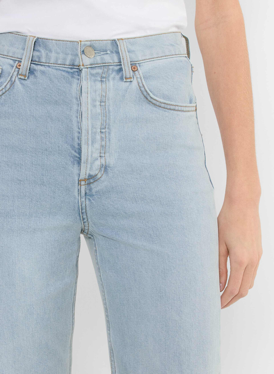 denim forum the arlo hi-rise straight jean 15 yrs brl thr bleu
