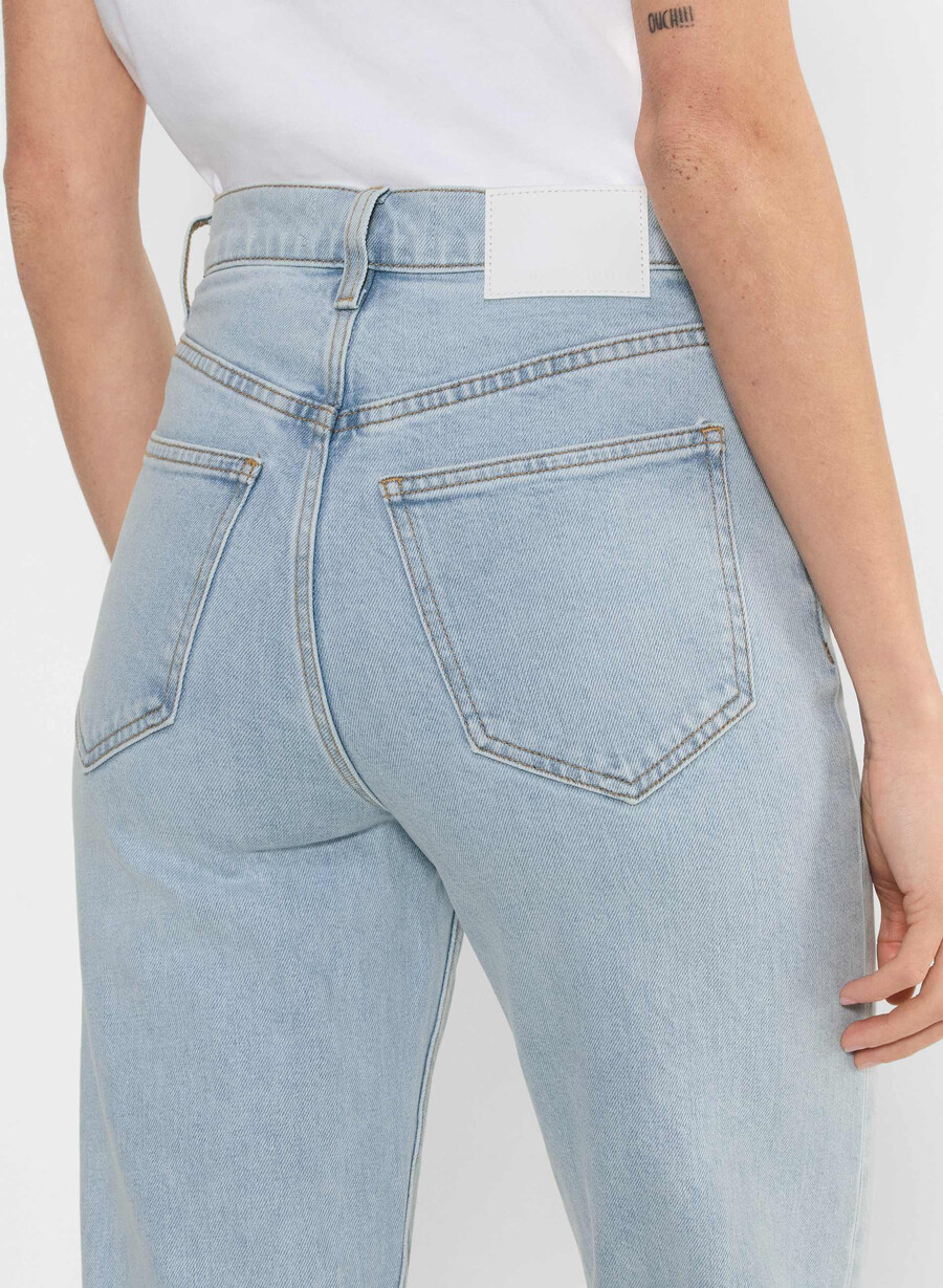denim forum the arlo hi-rise straight jean 15 yrs brl thr bleu