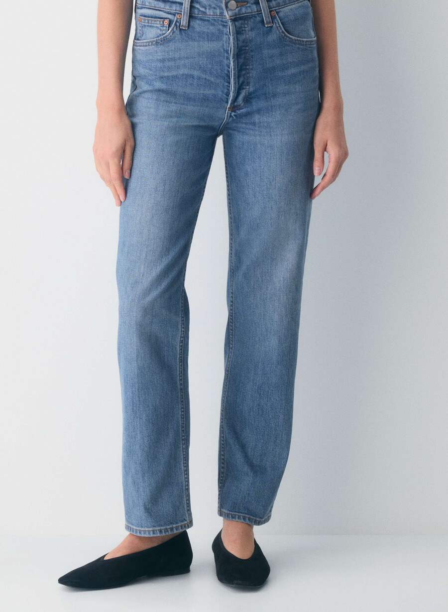 denim forum the arlo hi-rise straight jean 5 yrs kiss n tell bl