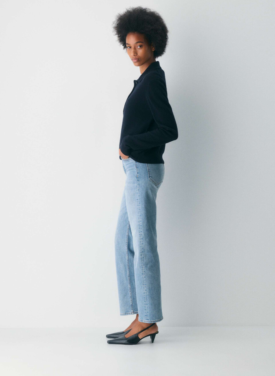 denim forum the arlo hi-rise straight jean 7 yrs bleu taboo