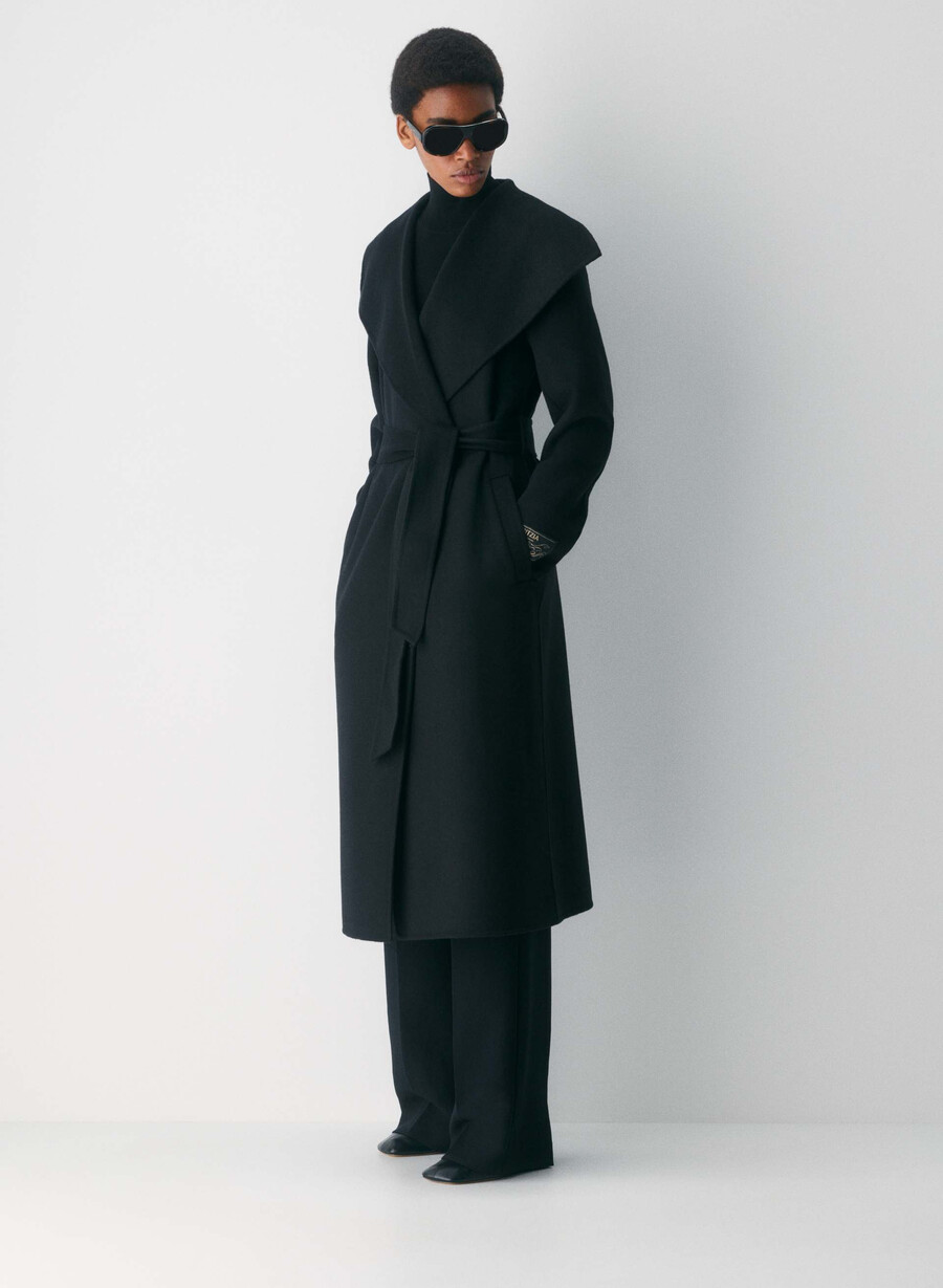 cappotto portfolio double face - lana e cashmere luxe nero