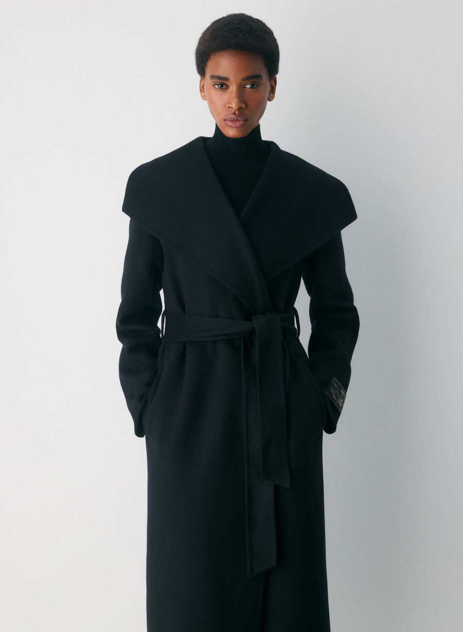 cappotto portfolio double face - lana e cashmere luxe nero