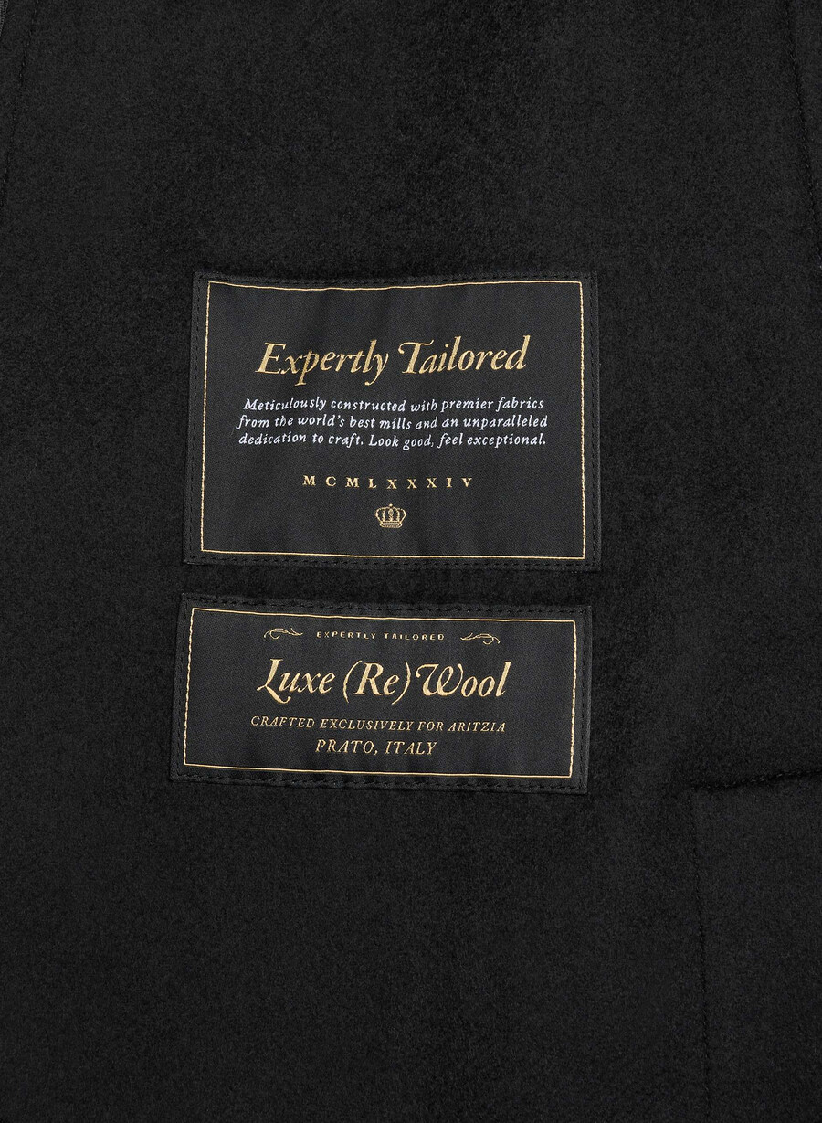 cappotto portfolio double face - lana e cashmere luxe nero