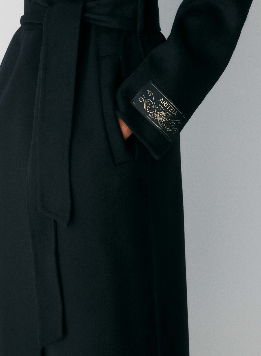 cappotto portfolio double face - lana e cashmere luxe nero