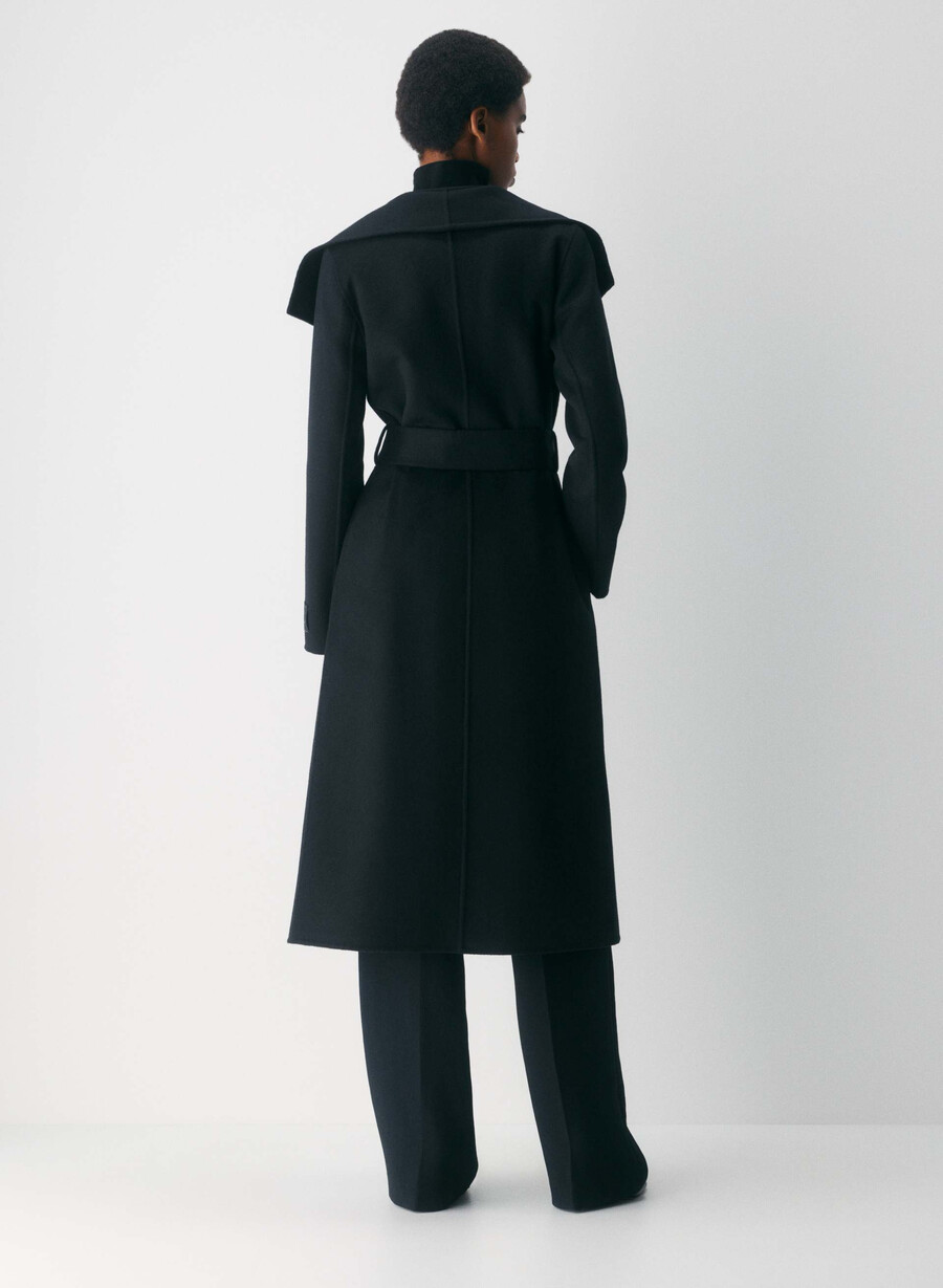 cappotto portfolio double face - lana e cashmere luxe nero