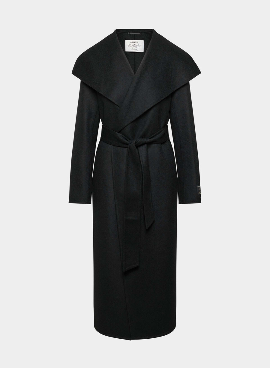 cappotto portfolio double face - lana e cashmere luxe nero