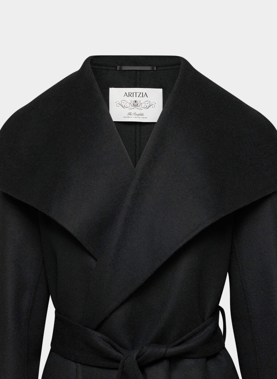 cappotto portfolio double face - lana e cashmere luxe nero