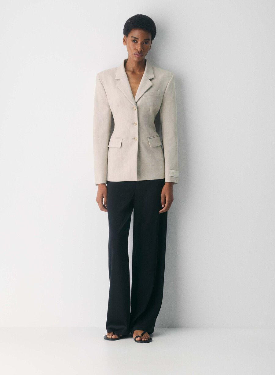 standout blazer - ressential heather matte pearl