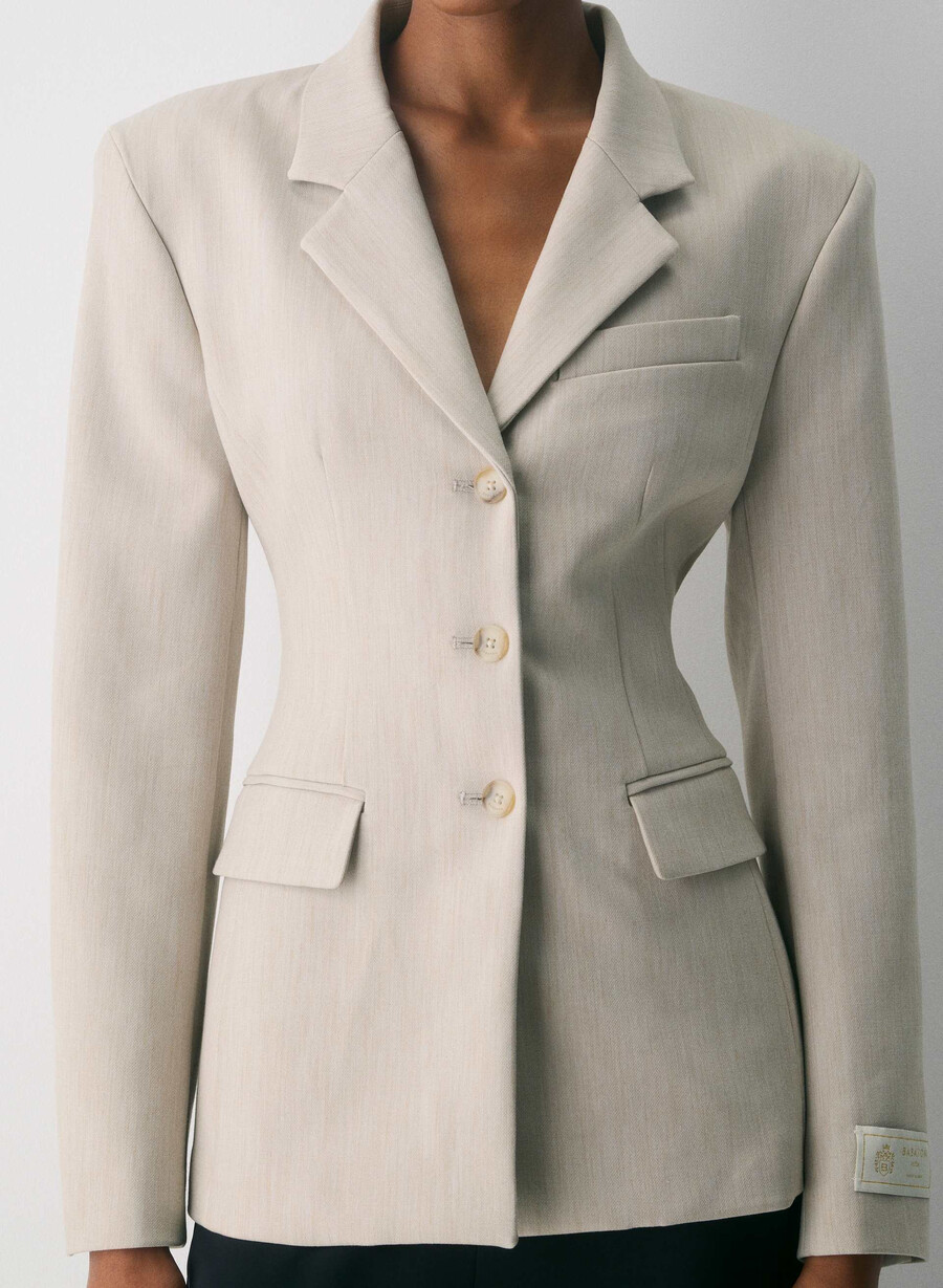 standout blazer - ressential heather matte pearl