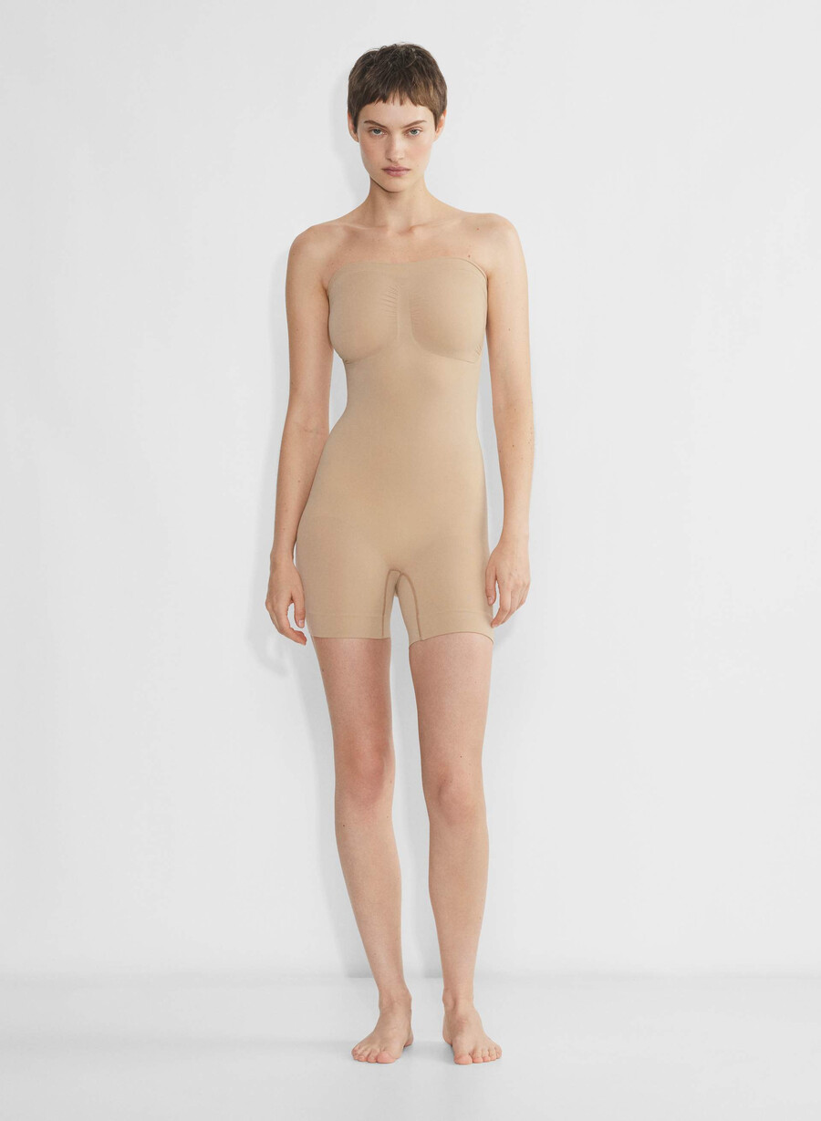 tuta senza spalline shapeenhance soft tan