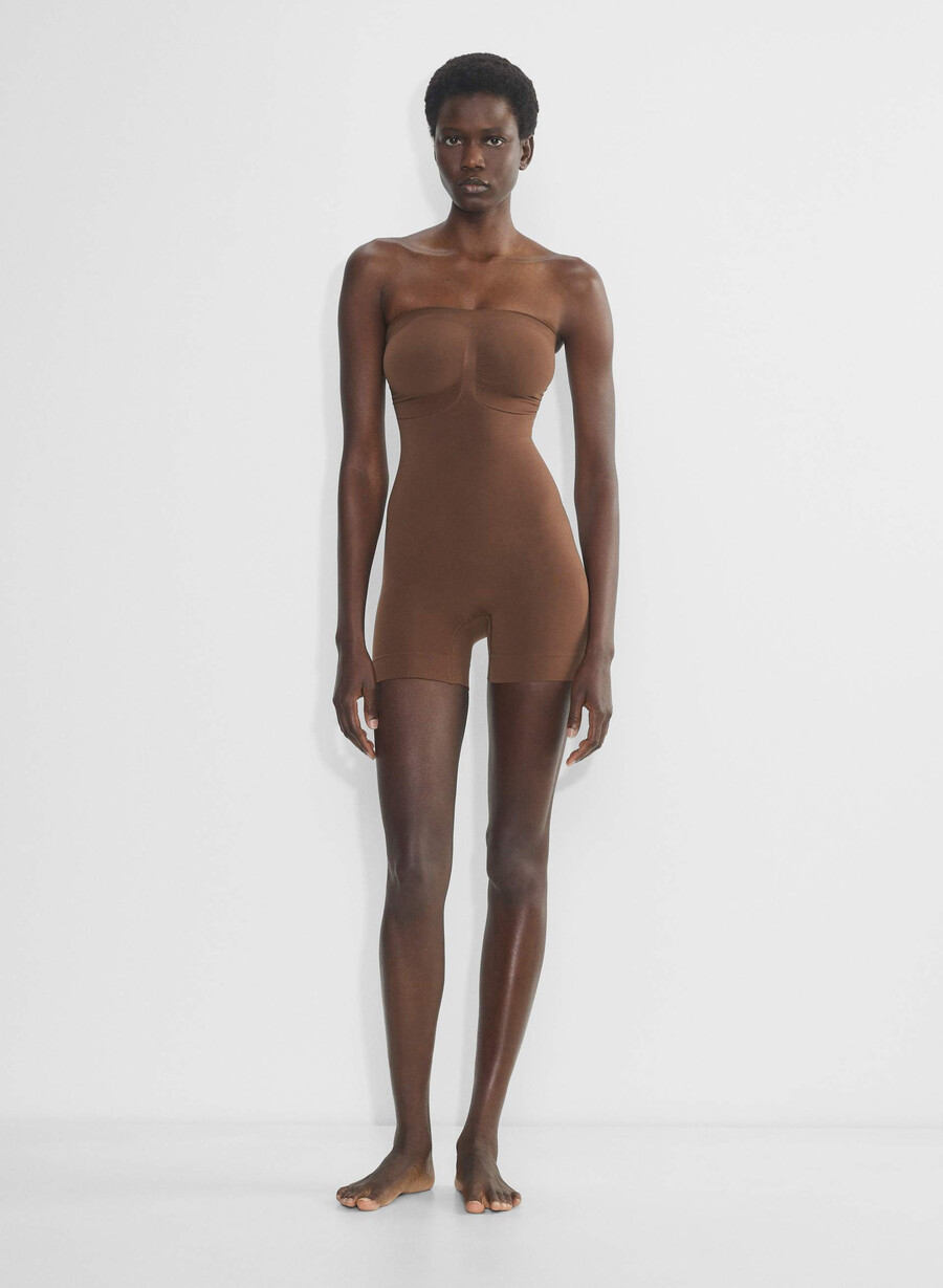 tuta senza spalline shapeenhance cocoa bean