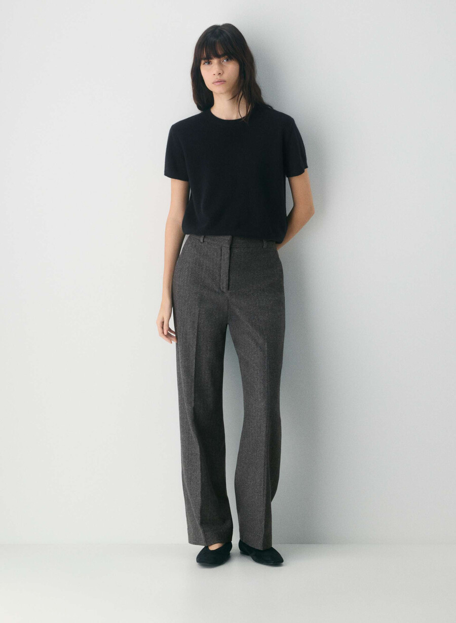 pantaloni agency - precision wool chaney nerogrigio