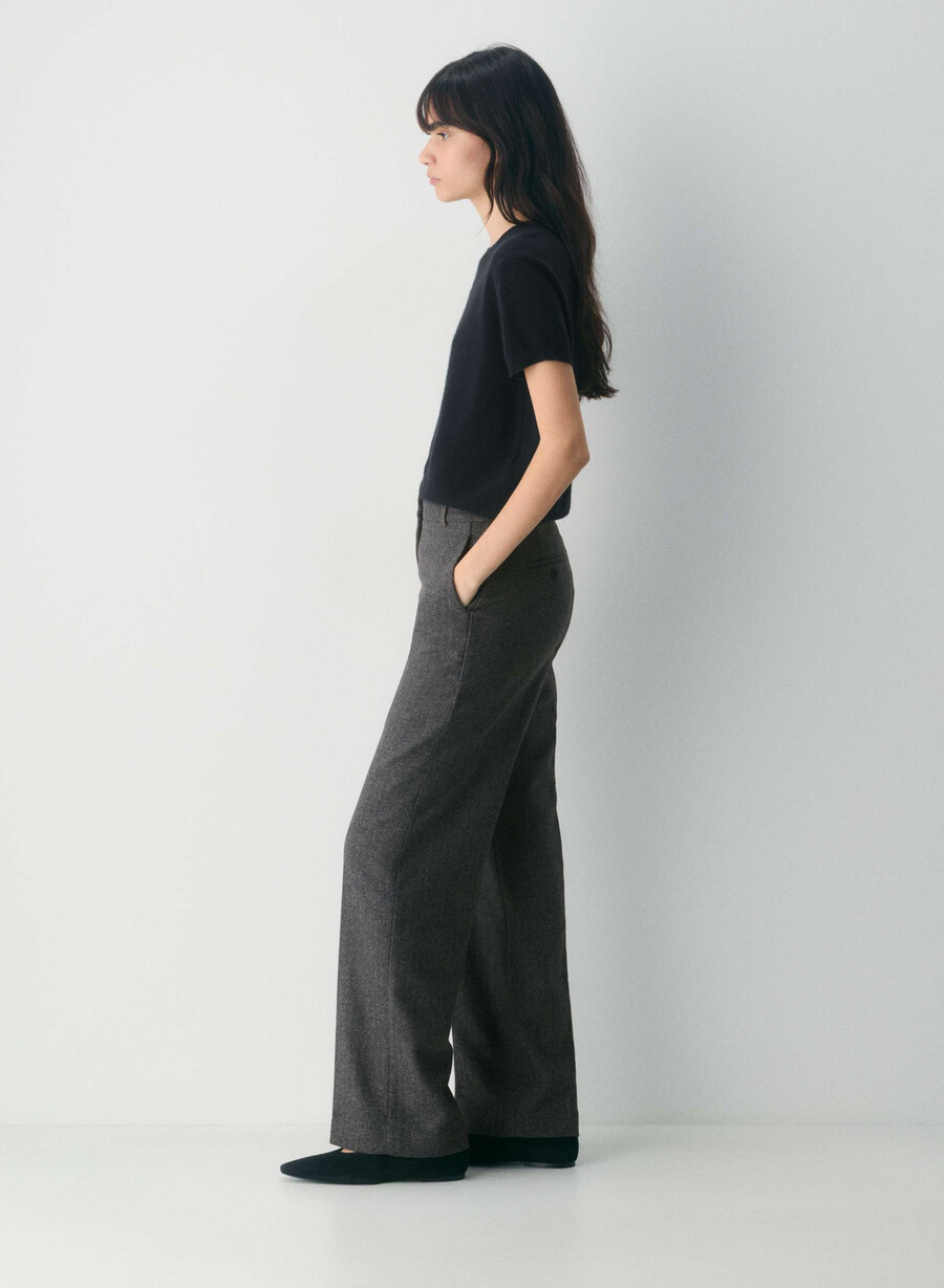 pantaloni agency - precision wool chaney nerogrigio