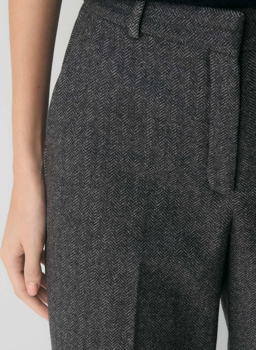 pantaloni agency - precision wool chaney nerogrigio